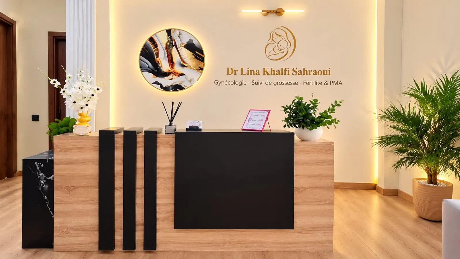 Accueil du cabinet de Dr Lina Khalfi Sahraoui à Casablanca